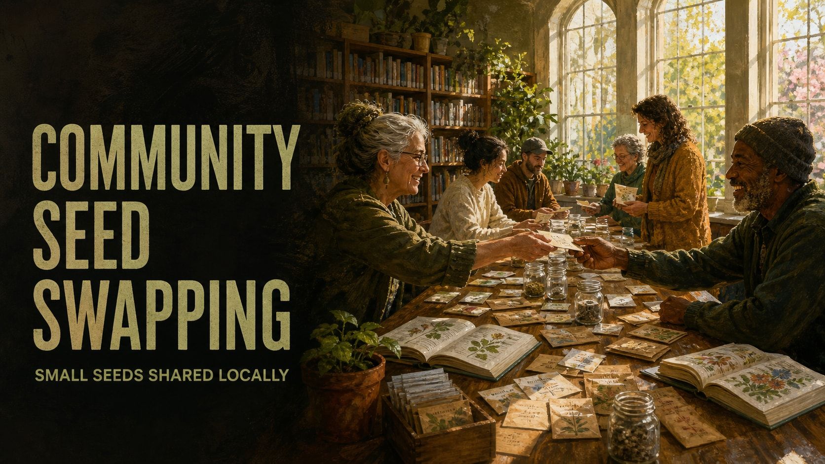 Community seed-swapping at the local library
